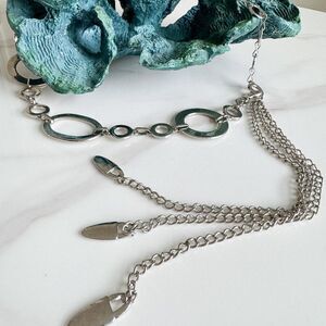 Silver Chain Belt with Circle Details Vintage Condition